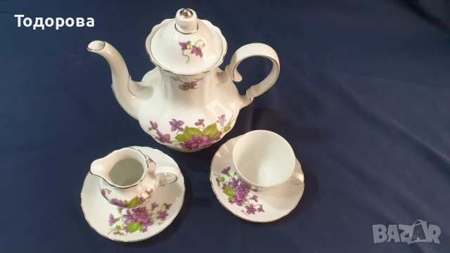 Порцеланов сет теменужки - Бавария, снимка 5 - Сервизи - 53061555