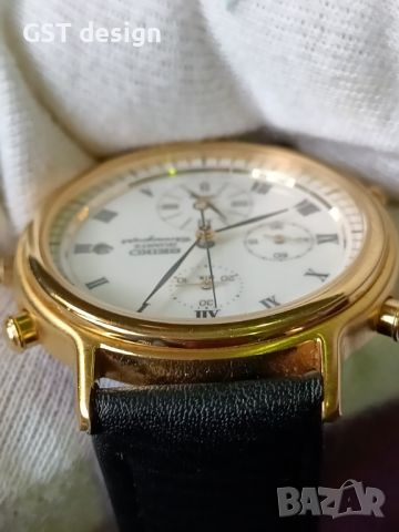 Изключително рядък Японски Seiko Сейко часовник 90г.Хронограф Аларма Позлата Japan made Оригинал, снимка 7 - Мъжки - 45128868