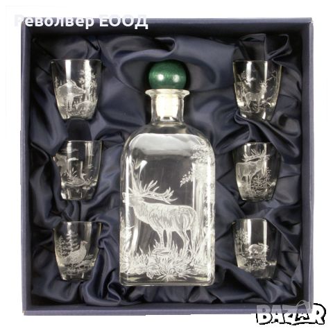 Комплект от 6 чаши за ракия и бутилка Fritzmann, снимка 1 - Колекции - 45321165