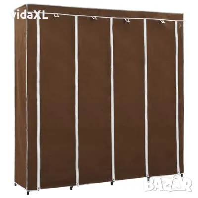 vidaXL Гардероб с 4 отделения, кафяв, 175x45x170 см（SKU:282446, снимка 2 - Гардероби - 49177067