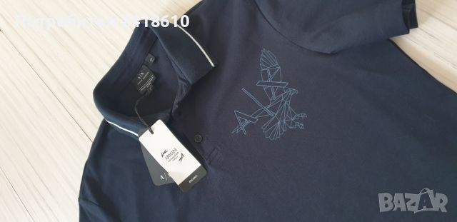 Armani Exchange Pique Organic Stretch Cotton Mens Size М НОВО! ОРИГИНАЛ! Мъжка Тениска!