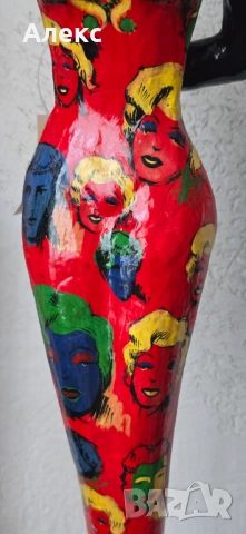 Арт дизайн, папие маше, ръчно изработени–76см, снимка 4 - Антикварни и старинни предмети - 52022256