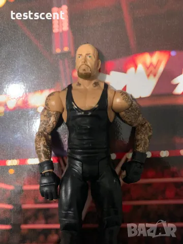 Екшън фигура WWE The Undertaker Гробаря basic series играчка Mattel short hair, снимка 10 - Колекции - 48504082