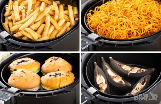 Еър фрайър Lexical Airfryer LAF-3003 , 2L, 1200W, черен, снимка 6 - Други - 52869468