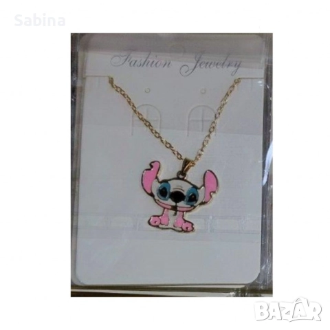 Детско колие  с метална висулка Stitch, снимка 2 - Колиета, медальони, синджири - 50622397