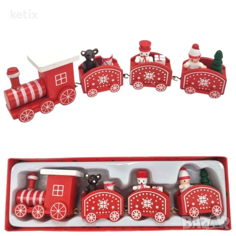 Коледна украса дървено влакче,различни видове, снимка 5 - Декорация за дома - 52647872