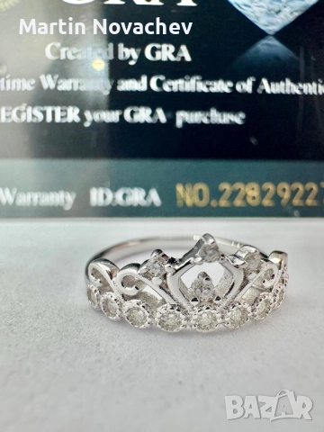 Сребърен пръстен с мойсанит (Диамант) 1.3 карата, снимка 6 - Пръстени - 52252861