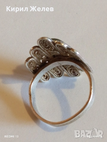 Авторски ръчно изработен сребърен пръстен с АХАТ филигранна изработка Арт бижу 52777, снимка 10 - Пръстени - 53039960
