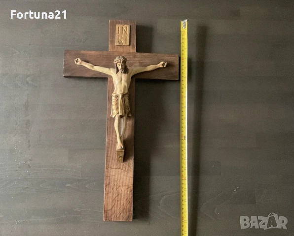 Дървен голям Кръст на Исус Христос , снимка 4 - Други ценни предмети - 53888437