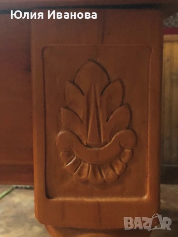 Голяма трапезна маса с дърворезба, снимка 3 - Маси - 53694820