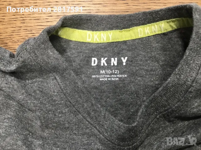 Оригинална детска тениска DKNY, тъмно сива, размер М(10-12), снимка 4 - Детски тениски и потници - 47484966