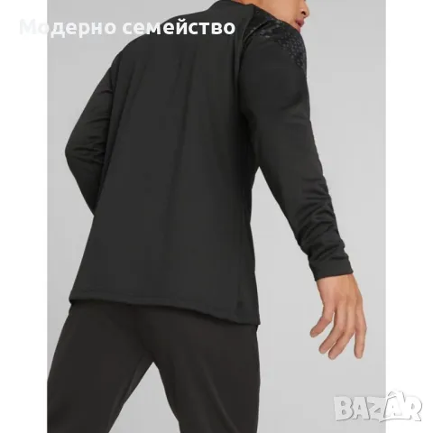 Мъжка спортна блуза PUMA TeamCup Training 1/4 Zip Top Black, снимка 2 - Блузи - 47457307