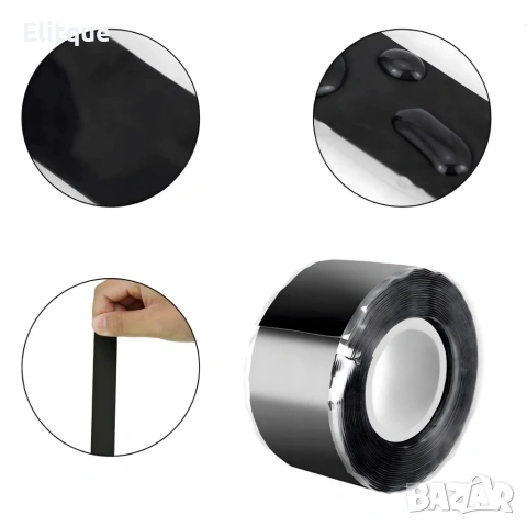 Самозалепваща се силиконова уплътнителна лента черна 25 мм x 3 м, снимка 11 - Други стоки за дома - 53212280