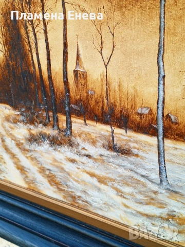 Зимен пейзаж-авторска картина , снимка 4 - Картини - 53123623