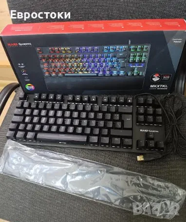 Механична клавиатура Mars Gaming MKXTKL, кабелна компактна геймърска TKL RGB, с опора за китката, снимка 8 - Клавиатури и мишки - 48790545