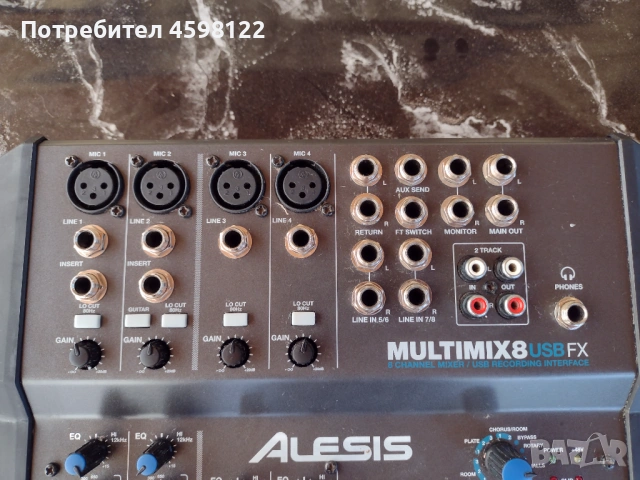 Аудио миксек Alesis Multimix 8 USB FX, снимка 2 - Ресийвъри, усилватели, смесителни пултове - 53782068