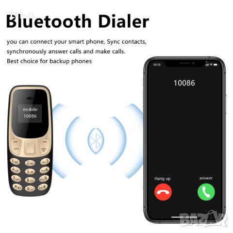 SERVO Малък мобилен телефон Bluetooth Dialer Magic voice Телефонен разговор с ниска радиация 2 SIM, снимка 9 - Телефони с две сим карти - 46573303