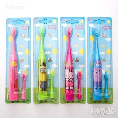 Детска електрическа ултразвукова четка за зъби с допълнителен накрайник