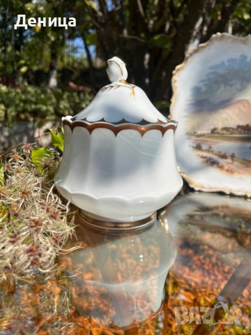 Eschenbach Нежността на бялото, декорация в злато, но преливащо в меден цвят, стилен релеф , снимка 5 - Други - 51474316