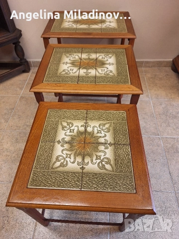 К - т три помощни масички с плочки , снимка 3 - Маси - 53774141