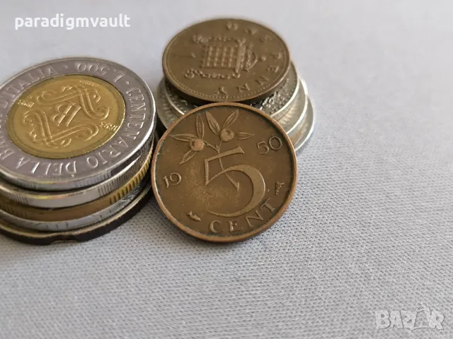 Монета - Нидерландия - 5 цента | 1950г.