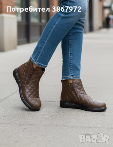 Дамски Боти на квадрати с два ципа