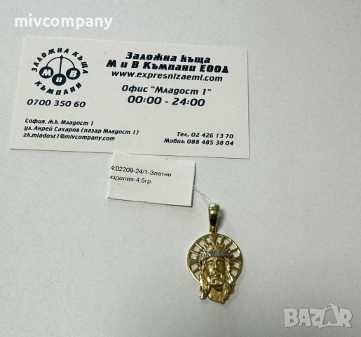 Златна Висулка 4.5гр, снимка 1 - Колиета, медальони, синджири - 46271964