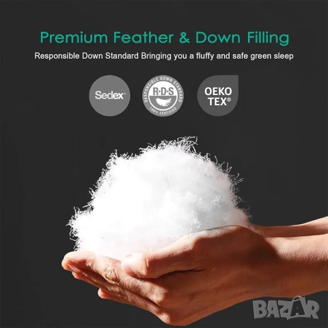 200x200см Премиум Зимна Завивка с Естествен Гъши Пух (1520гр), APSMILE, снимка 5 - Олекотени завивки и одеяла - 52462595