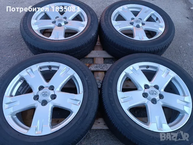 Лети джанти 18ки 5х114.3 Toyota + гуми 235/55/18 Bridgestone, снимка 2 - Гуми и джанти - 48839384