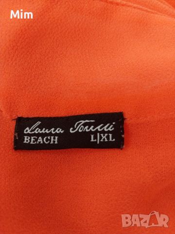 BEACH L/XL  Туника / парео / с камъни в оранжево , снимка 5 - Туники - 46369773