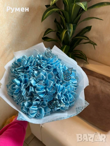 Букети от вечни рози (сатенени рози)., снимка 2 - Подаръци за жени - 46401681