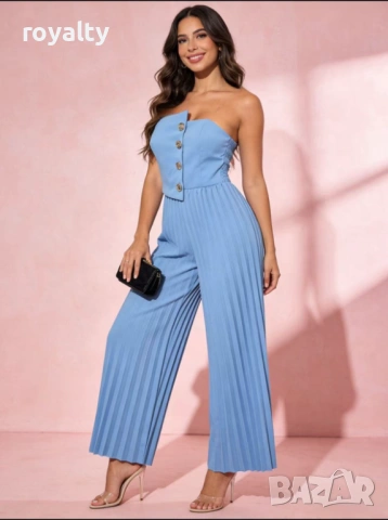 Нов Елегантен Син Дамски Гащеризон 