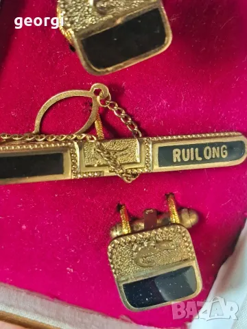 комплект ръкавели и щипка за вратовръзка Ruilong  7/4, снимка 4 - Бижутерийни комплекти - 49854738