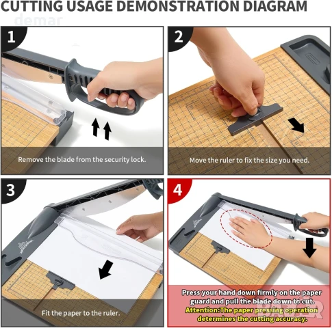 Ръчен нож за хартия JIELISI, до 32 листа, дължина на рязане 30 см, формат A4, снимка 7 - Други стоки за дома - 51193810