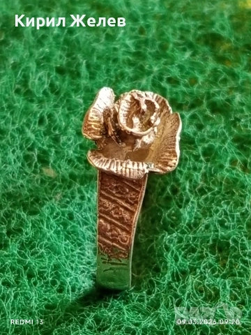 Винтидж сребърен пръстен флорален мотив стил и елегантност великолепна изработка 27514, снимка 3 - Пръстени - 53762555