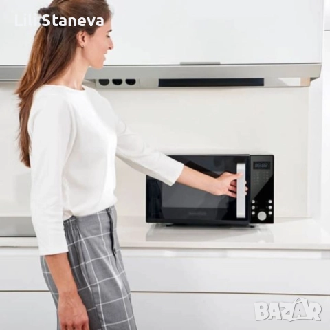 Микровълнова с грил Black+Decker – 23L, 900W, 9 автоматични програми, 5 нива на мощност., снимка 9 - Микровълнови - 51502029