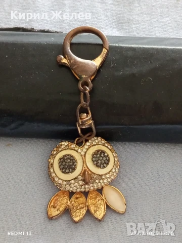 Метален ключодържател бухал 🦉 с кристали за КОЛЕКЦИЯ ДЕКОРАЦИЯ 24674