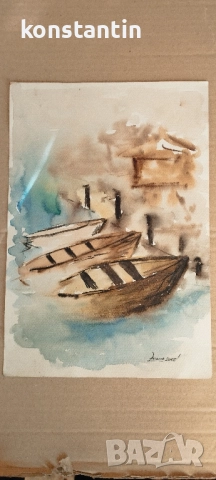 ТРИ АКВАРЕЛА, снимка 2 - Антикварни и старинни предмети - 52220106