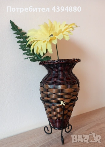 Нова ваза от ратан , снимка 2 - Вази - 53609467