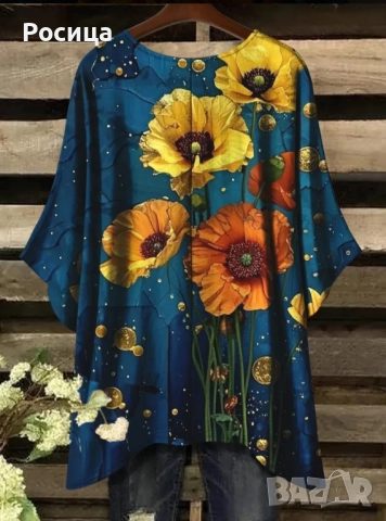 Дамски блузон туника размер 3ХЛ дължина до 90 см ново , снимка 2 - Туники - 51839928