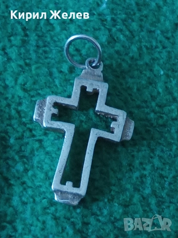 Старо сребърно кръстче 18407, снимка 2 - Колиета, медальони, синджири - 52358655