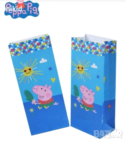Пепа Пиг Pepa pig хартиени пакети торбички подаръчни опаковки + лепенка торба плик опаковка, снимка 2 - Други - 53881144