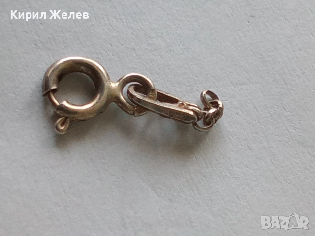 Сребърна карабинка закопчалка 25808, снимка 2 - Колиета, медальони, синджири - 52243383