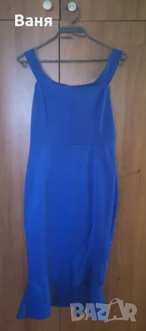 Дамска синя рокля , снимка 1 - Рокли - 46011699