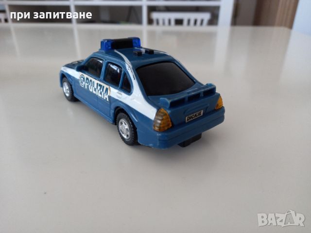 Стара играчка, количка Mercedes C class Polizia на Dickie, 1990 г., 14 см., работи, снимка 6 - Колекции - 45089636