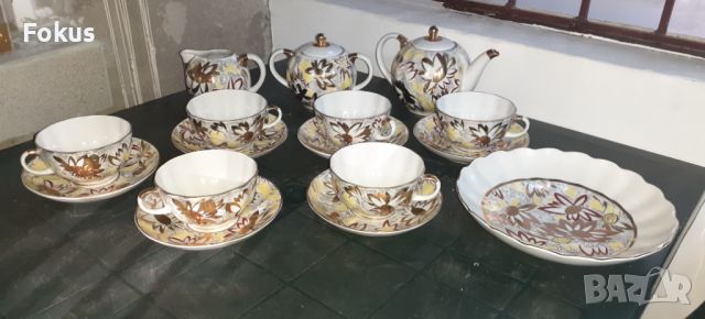 ЛФЗ - невероятен сервиз за чай руски порцелан много позлата, снимка 5 - Антикварни и старинни предмети - 46417946