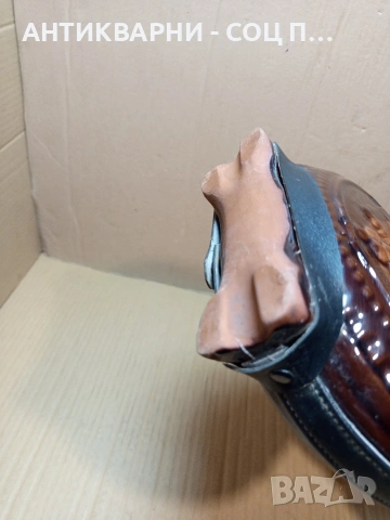 Соц Стара Традиционна Българска Керамична Бъклица за Вино Ракия. НОМЕР 706., снимка 6 - Антикварни и старинни предмети - 53500351