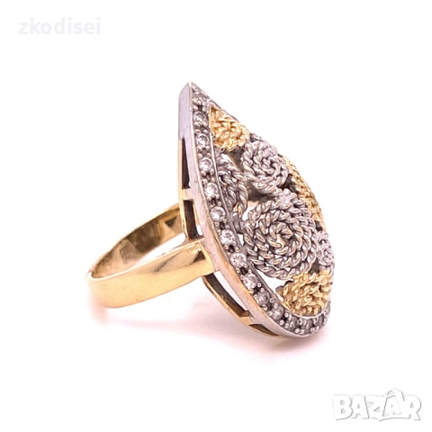 Златен дамски пръстен 6,72гр. размер:55 14кр. проба:585 модел:36773-5, снимка 2 - Пръстени - 53256518