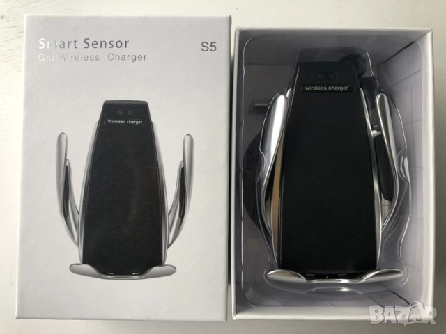 Поставка за телефон с вградено безжично зарядно за кола