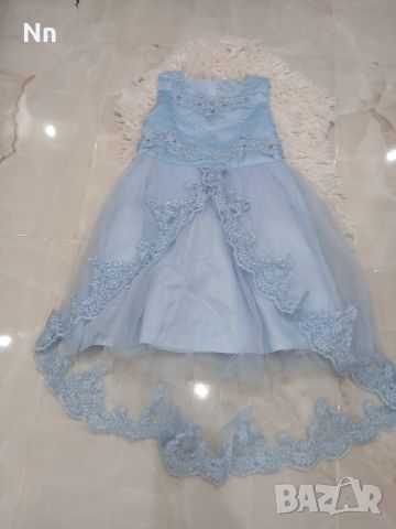 Детска официална рокля светло синя